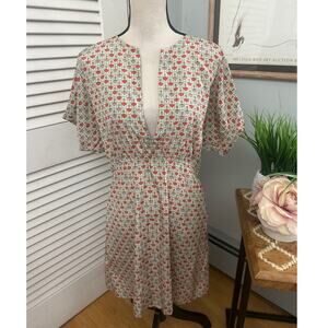 COTELAC Womens Dress 1 Plunging V-Neck Geometric Print Boho Lightweight US 6